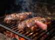 Bifes altos de acém na grelha mostrando que acém é bom para churrasco quando cortado grosso
